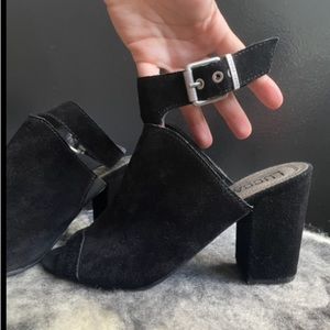 Lucca Lane Black Seleste Peep Toe Shoes Size 8.5